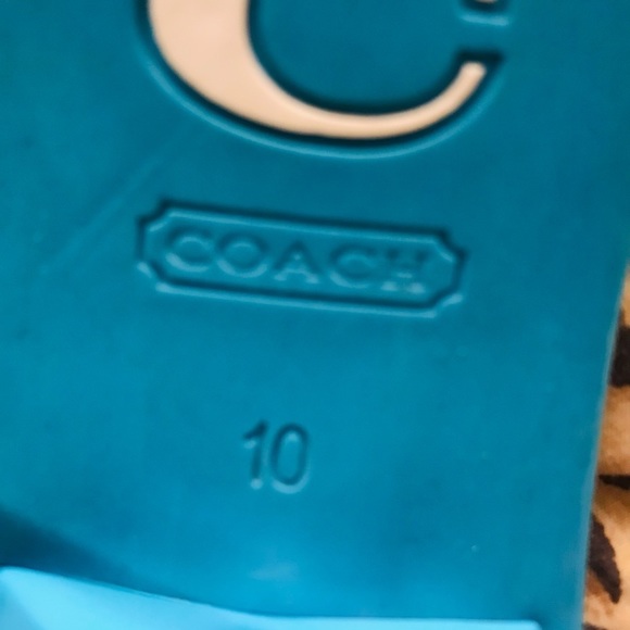 Coach  size 10 aqua blue jelly sandals kitten heel waterproof - Picture 9 of 13